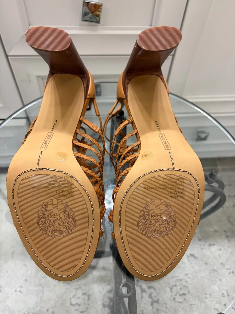 Vince Camuto Ariah Braided Tan Gladiator Sandals
